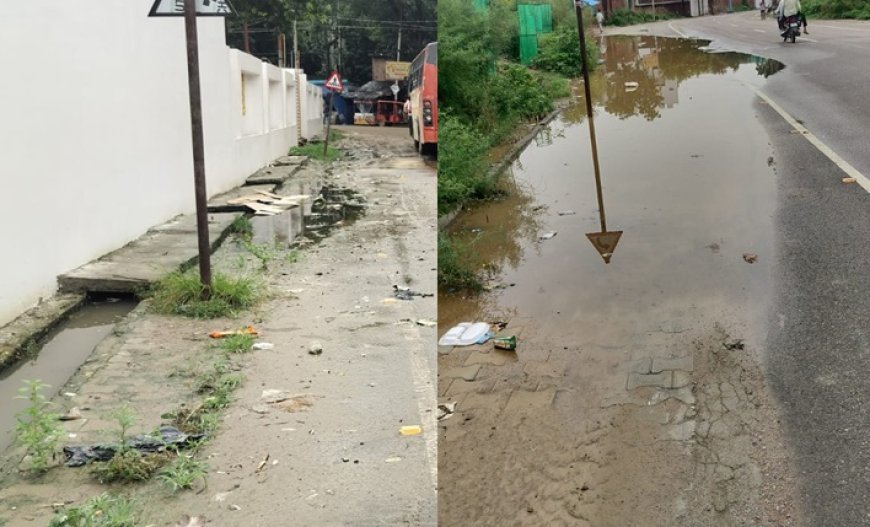 Sitapur: बारिश के बाद कीचड़ बना बाईपास के लिए मुसीबत, गंदे पानी और कीचड़ से जूझ रहे श्रद्धालु व स्कूली बच्चे 