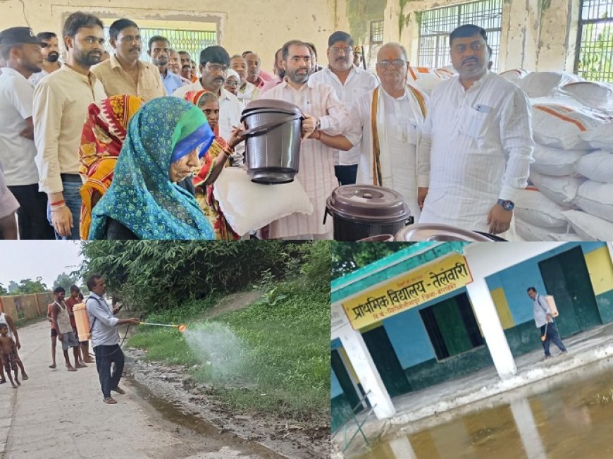 Barabanki: बाढ़ प्रभावित क्षेत्रों में संक्रमण और मच्छरजनित रोगों की रोकथाम के लिए दवा का छिड़काव
