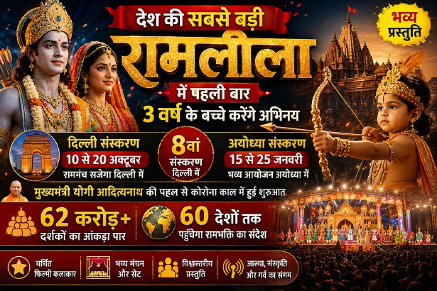 Ayodhya Ramlila 2026: देश की सबसे बड़ी रामलीला में पहली बार 3 साल के बच्चे करेंगे अभिनय, पढ़ें पूरी खबर ।