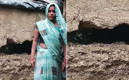 Sitapur News Today: मूसलाधार बारिश में गरीब परिवार की कच्ची झोपड़ी ढही, गृहस्थी का सामान मलबे में दबा