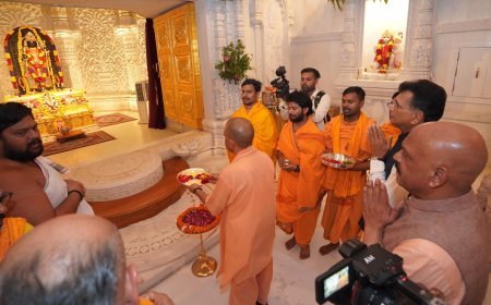 अयोध्या दौरे पर सीएम योगी ने हनुमानगढ़ी और रामलला के किए दर्शन, व्यवस्थाओं का लिया जायजा