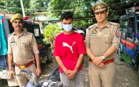 हरदोई में अस्पताल के बाहर से बाइक चुराने वाला आरोपी गिरफ्तार, चोरी की मोटरसाइकिल बरामद