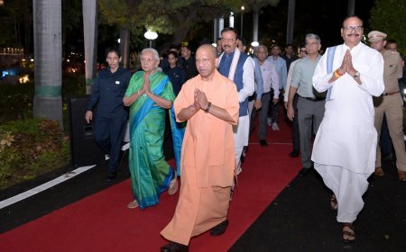 Lucknow News: जन भवन परिसर में 'गंगासागर नमो नमः' परियोजना का लोकार्पण, राज्यपाल और सीएम योगी ने की आरती