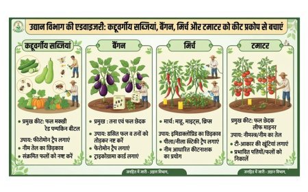 Vegetable Farming: कद्दूवर्गीय सब्जियों, बैंगन, मिर्च और टमाटर को कीट प्रकोप से बचाने के लिए उद्यान विभाग की एडवाइजरी
