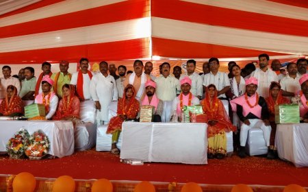 सीतापुर के रेउसा में सामूहिक विवाह समारोह: 150 जोड़ों ने थामा हाथ, मिले उपहार व आर्थिक मदद