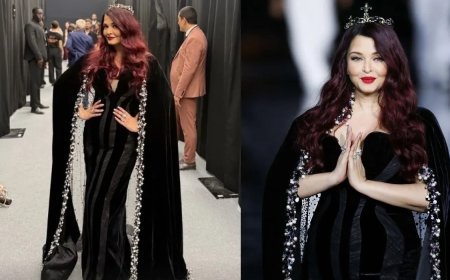 Paris Fashion Week: एफिल टॉवर के सामने ऐश्वर्या राय बच्चन का शाही अंदाज, वेलवेट ड्रेस और बोल्ड हेयर कलर में लूटी महफिल