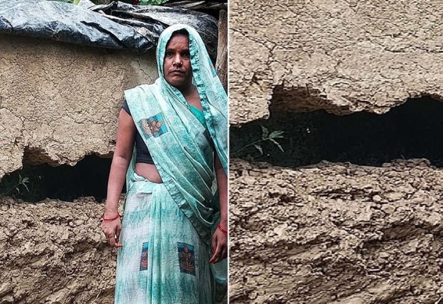Sitapur News Today: मूसलाधार बारिश में गरीब परिवार की कच्ची झोपड़ी ढही, गृहस्थी का सामान मलबे में दबा