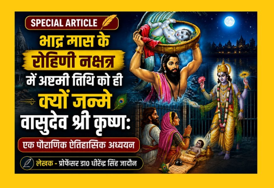 Special Article: भाद्र मास के रोहिणी नक्षत्र में अष्टमी तिथि को ही क्यों जन्मे वासुदेव श्री कृष्ण: एक पौराणिक ऐतिहासिक अध्ययन