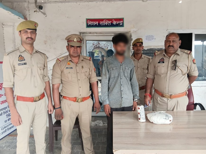 हाथरस में परशुराम प्रतिमा खंडित करने वाला आरोपी गिरफ्तार, पुलिस ने 640 ग्राम गांजा भी किया बरामद