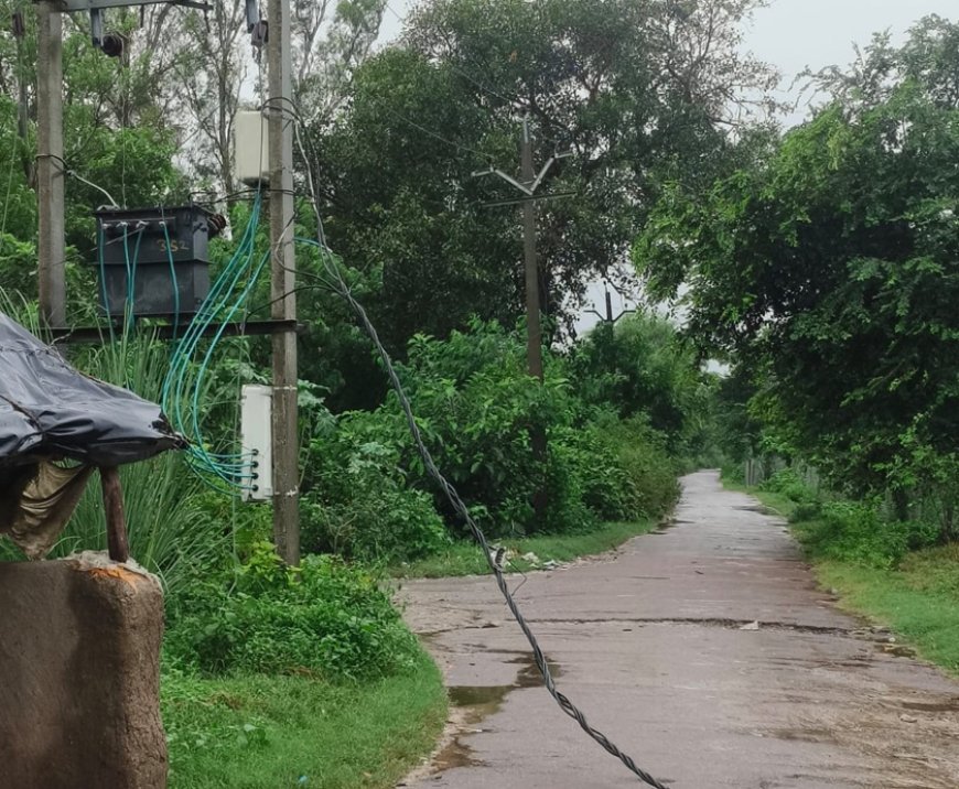 Naimisharanya News: दहिलरा गांव में सड़क पर झूलता बिजली का तार, हादसे की आशंका; ग्रामीणों ने की तत्काल कार्रवाई की मांग