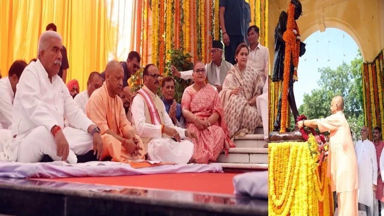 गांधी जयंती पर जीपीओ पहुंचे मुख्यमंत्री योगी: बापू की प्रतिमा पर किया पुष्पार्चन, अहिंसा दिवस की दी शुभकामनाएं