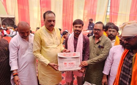 वडनगर से काशी तक निकली सेवा सुशासन यात्रा का भव्य स्वागत, कन्हैया लाल बाबा मंदिर में हुआ कलश पूजन