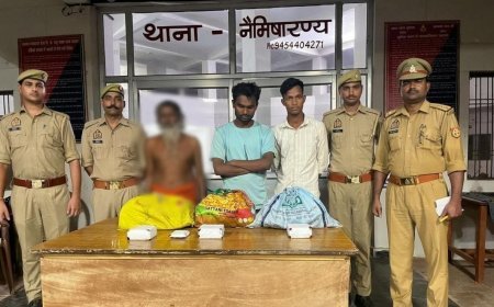 Crime News Sitapur: नैमिषारण्य के अटवा में अवैध शराब के कारोबार का खुलासा, 93 पौवे और ₹11,200 नकदी बरामद; 3 गिरफ्तार