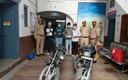 देवबंद में हथियारबंद गिरोह के चार बदमाश गिरफ्तार, दो अवैध तमंचे और कारतूस के साथ बाइकें बरामद