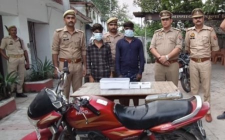 Crime News Hardoi: हरदोई में मोबाइल चोरों पर पुलिस का शिकंजा! 2 आरोपी गिरफ्तार, बाल अपचारी भी पकड़ा; 7 मोबाइल और बाइक बरामद
