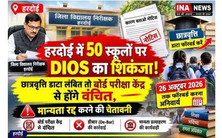 Education News: हरदोई में 50 स्कूलों पर DIOS का शिकंजा! छात्रवृत्ति डाटा लंबित तो बोर्ड परीक्षा केंद्र से होंगे वंचित, मान्यता रद्द करने की चेतावनी