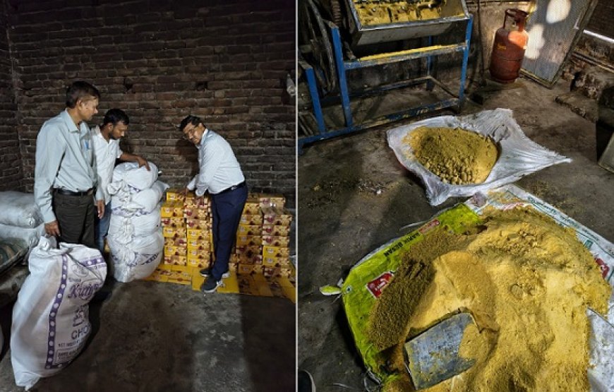 Hardoi News: हरदोई में खाद्य विभाग की बड़ी कार्रवाई- सोहन पापड़ी निर्माण केंद्र पर छापा,335 किलो मिठाई समेत सामग्री सीज
