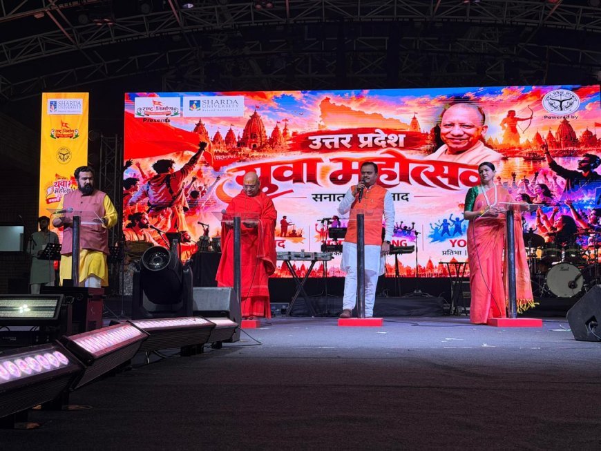 ग्रेटर नोएडा में सनातनी शंखनाद युवा महोत्सव, शारदा विवि में उमड़े 8 हजार युवा