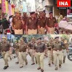 Amroha: Police conducted flag march in the main markets of the city.