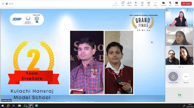 Akshit Bansal and Abhinav Bansal from Delhi secured second position in T1 Diabetes School Hackathon.